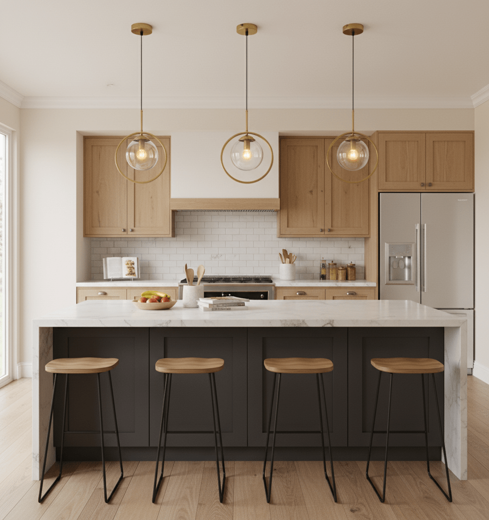 Set of Three Celestial Orb Brass Pendant Lamps - Altera