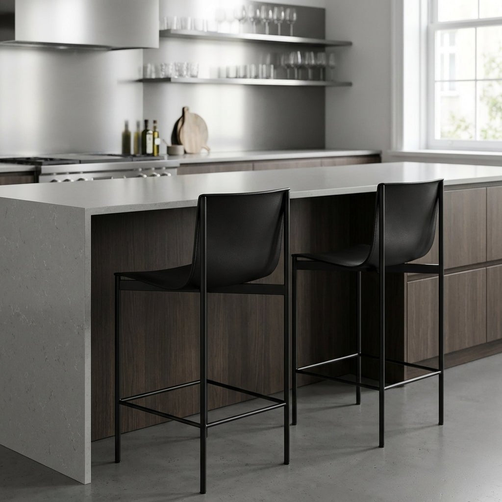 Set of Two Alto Modern High - Back Bar Stools - Altera