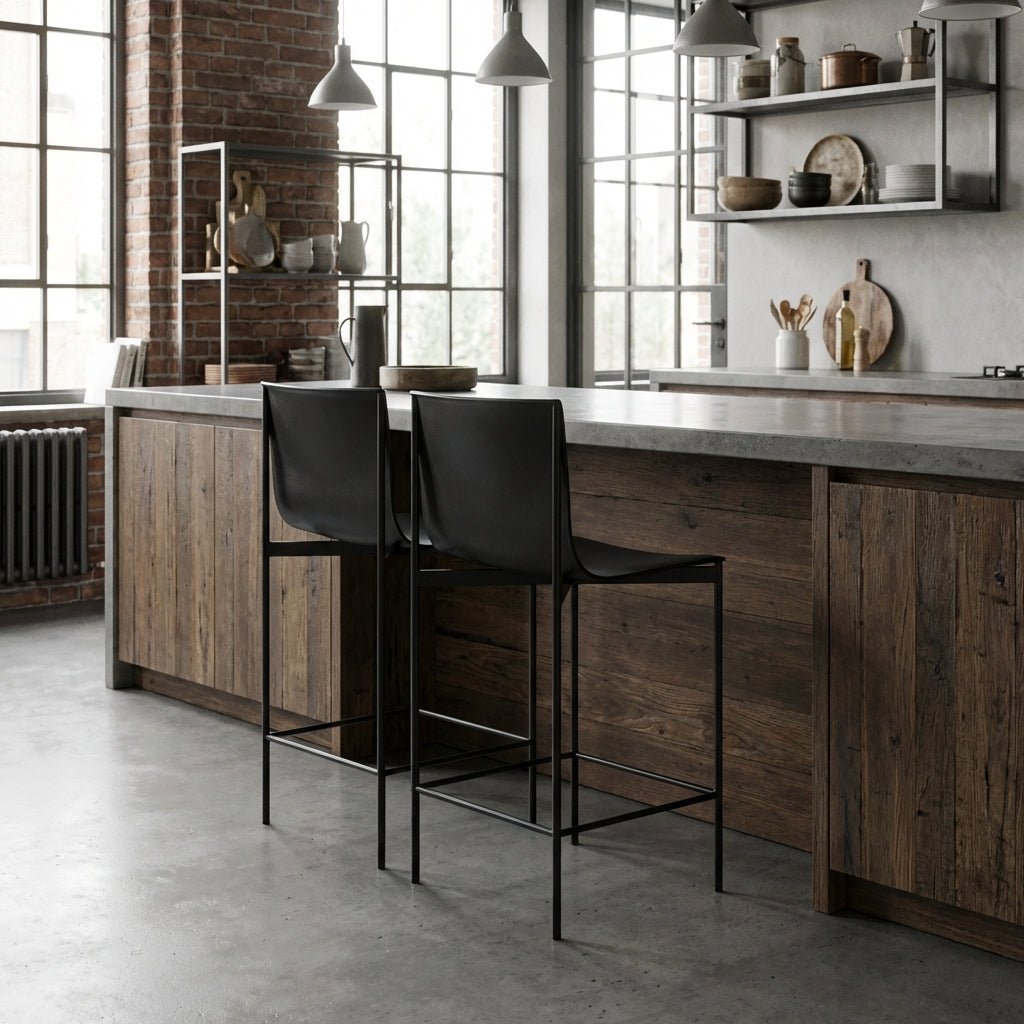 Set of Two Alto Modern High - Back Bar Stools - Altera