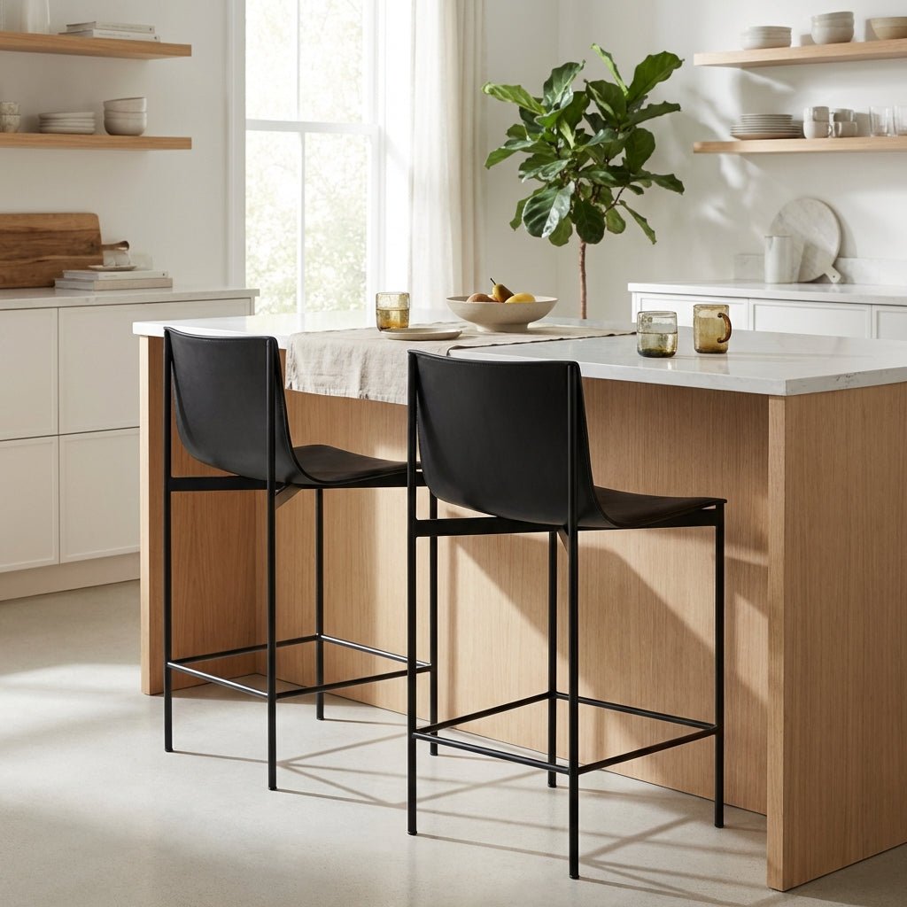 Set of Two Alto Modern High - Back Bar Stools - Altera