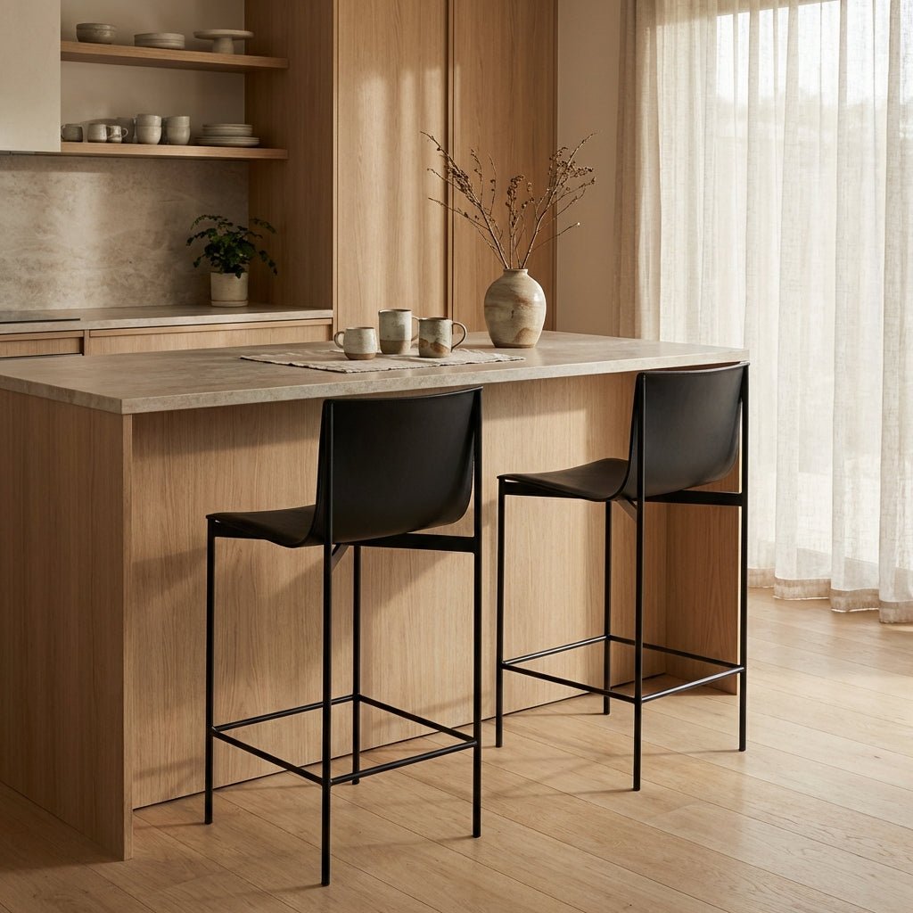 Set of Two Alto Modern High - Back Bar Stools - Altera