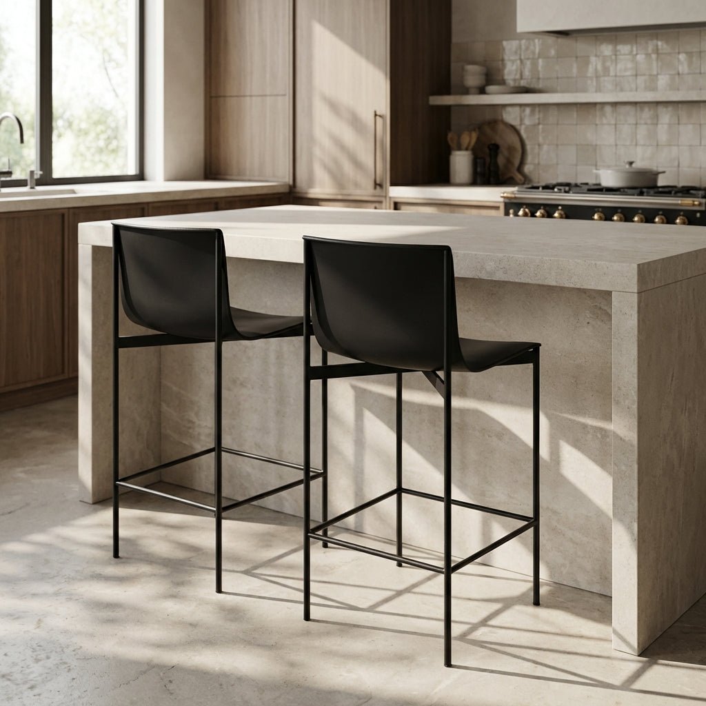 Set of Two Alto Modern High - Back Bar Stools - Altera