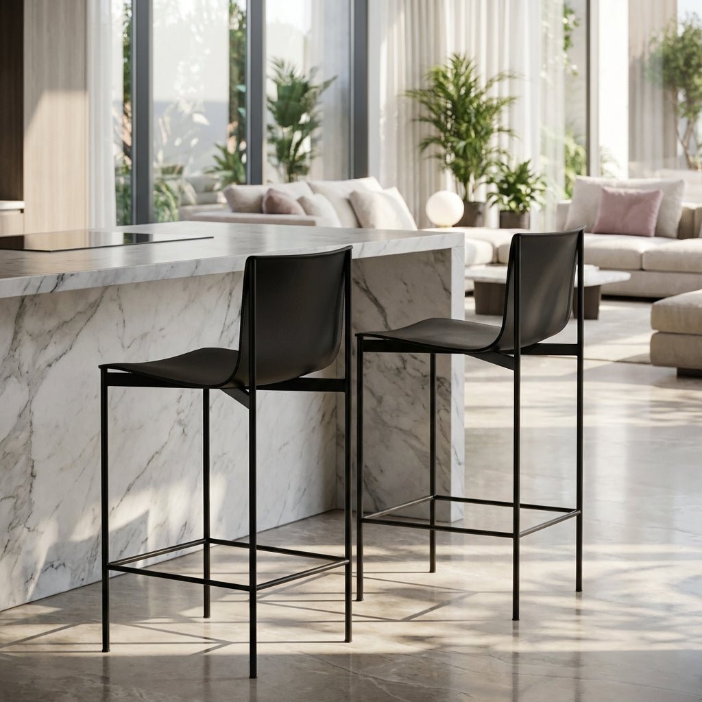 Set of Two Alto Modern High - Back Bar Stools - Altera