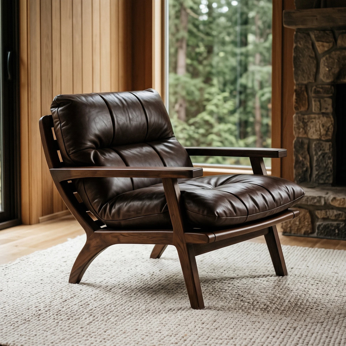 Silkeborg Leather Lounge Chair in a room - Altera