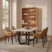 Smoky Black Ash Wood Dining Set with 4 or 6 Chairs - Altera