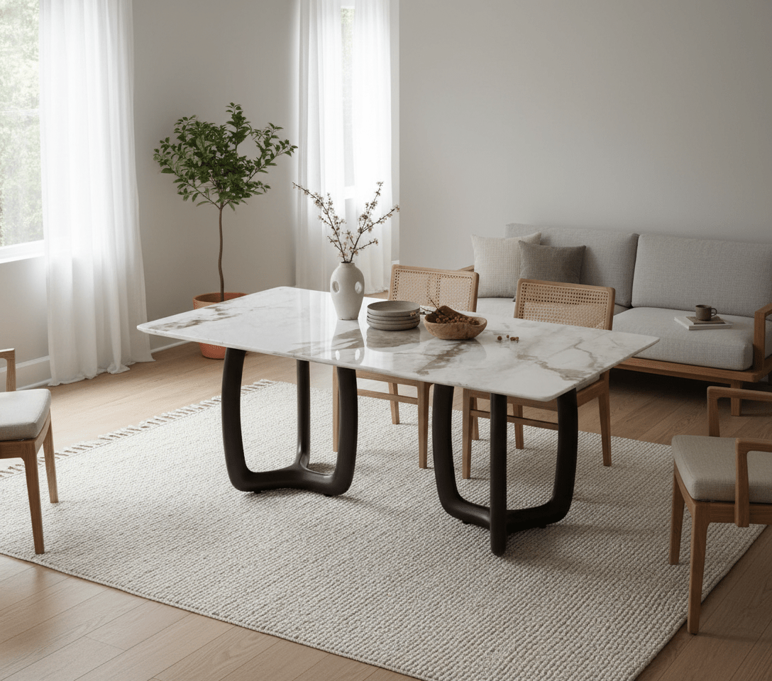 Smoky Black Ash Wood Dining Table - Altera