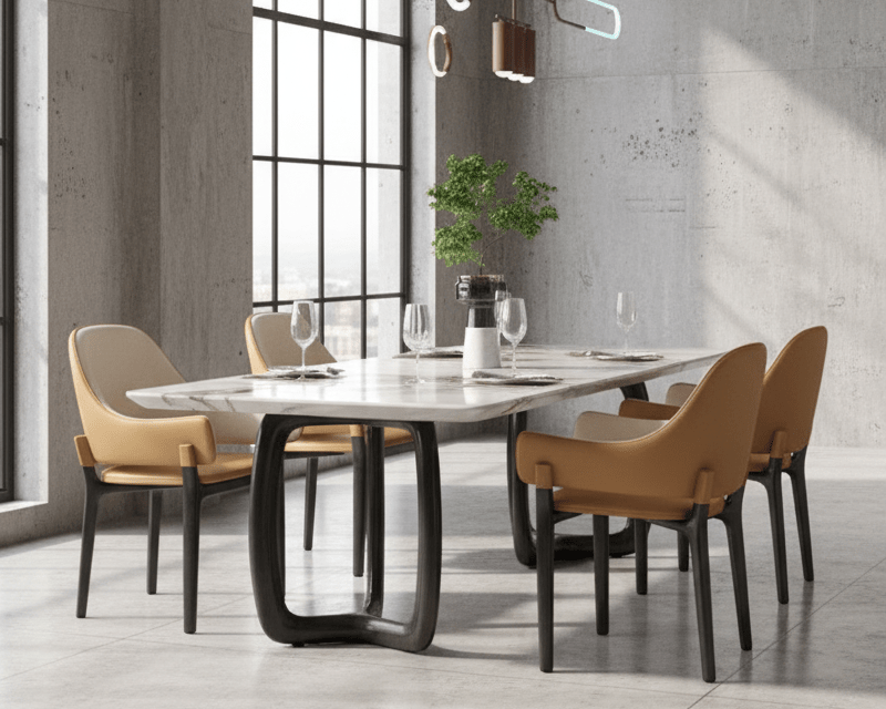 Smoky Black Ash Wood Dining Table - Altera