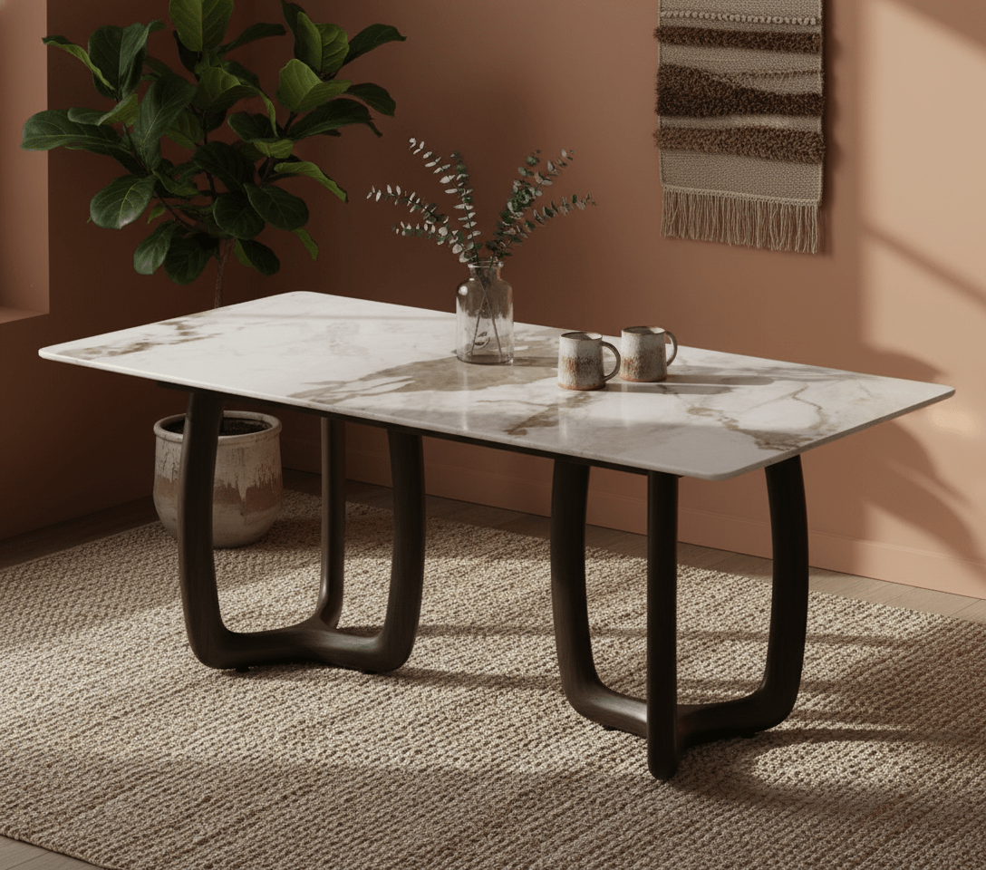 Smoky Black Ash Wood Dining Table - Altera