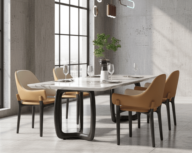 Smoky Black Ash Wood Dining Table - Altera