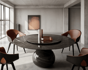 Solaris Round Marble Dining Table with lazy Susan - Altera