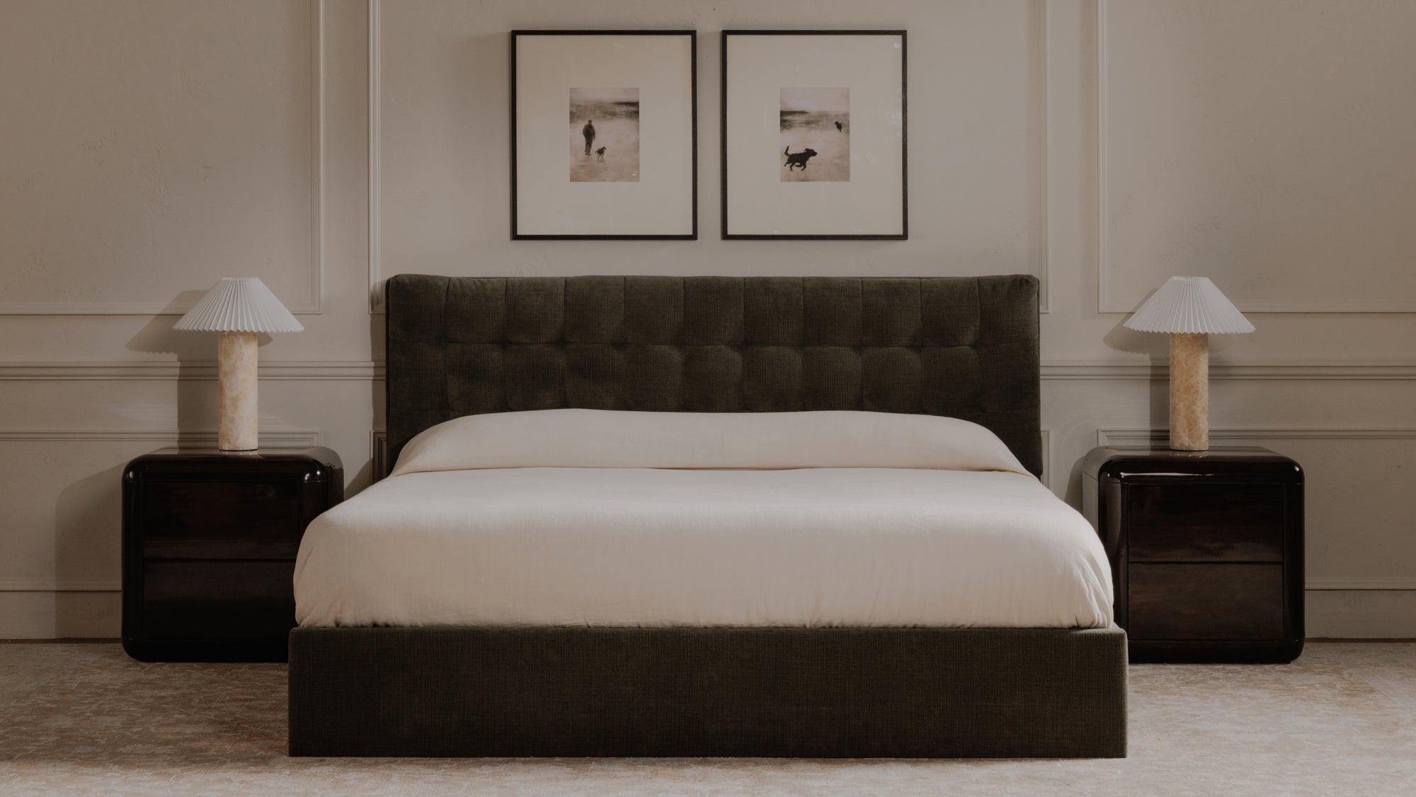 Dim Gray Sovereign Storage Bed Green / Queen / 0 Nightstands,Green / Queen / 1 Nightstand,Green / Queen / 2 Nightstands,Green / King / 0 Nightstands,Green / King / 1 Nightstand,Green / King / 2 Nightstands,Cream / Queen / 0 Nightstands,Cream / Queen / 1 Nightstand,Cream / Queen / 2 Nightstands,Cream / King / 0 Nightstands,Cream / King / 1 Nightstand,Cream / King / 2 Nightstands