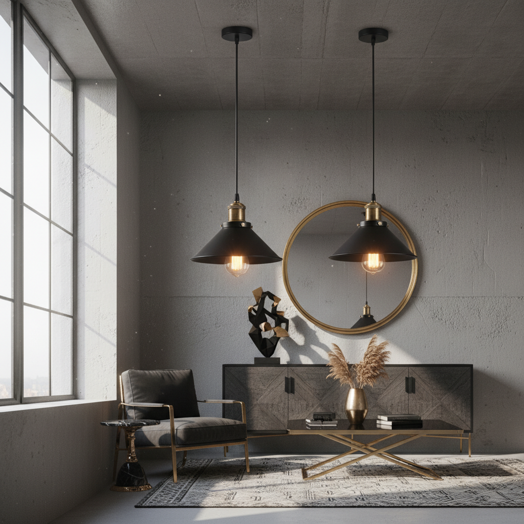 Set of Two Edison Loft Vintage Pendant Lights