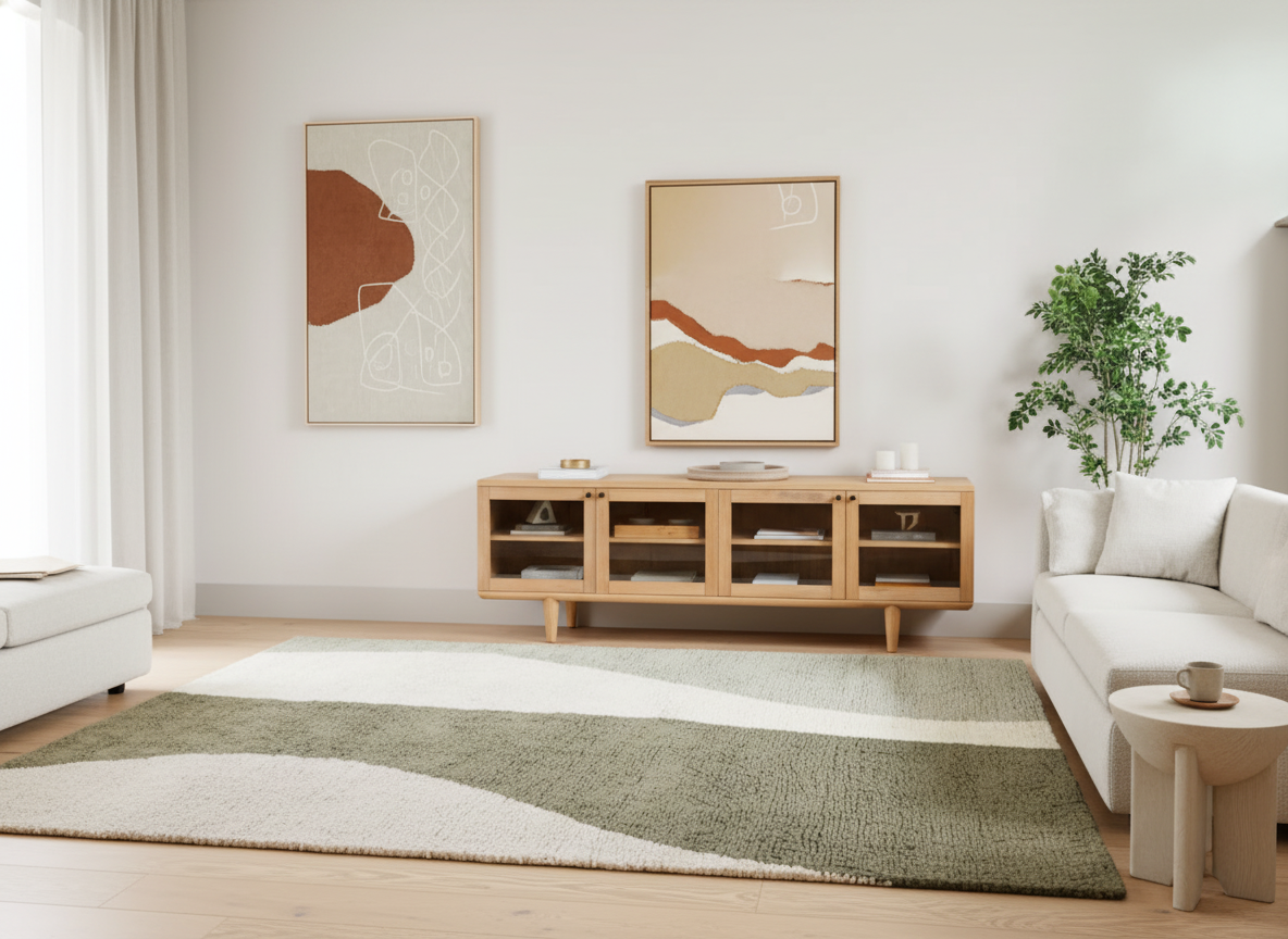 Sage River Flow Plush Area Carpet