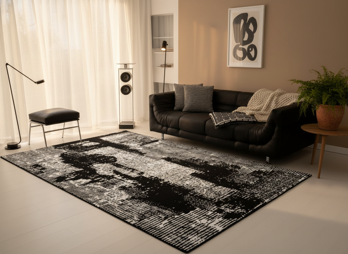 Urban Ink Distressed Woven Carpet