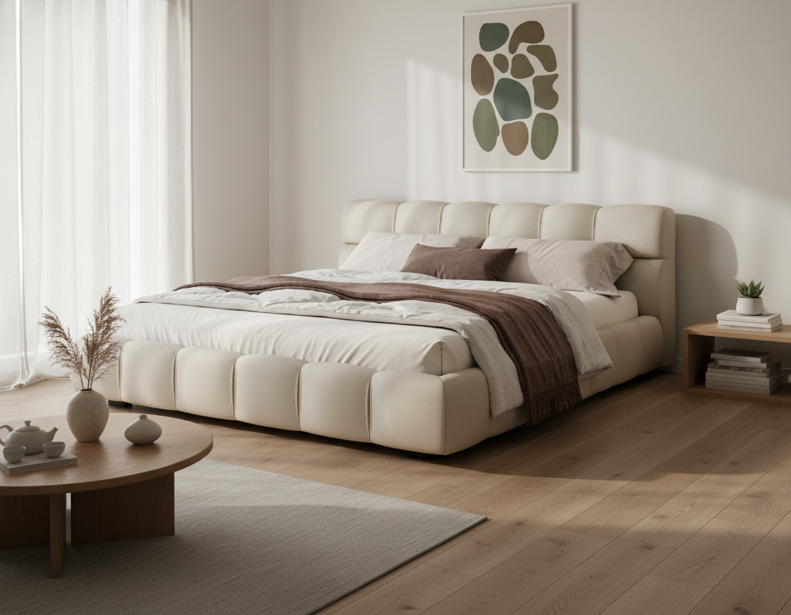Modern Low-Profile Tufted Bed