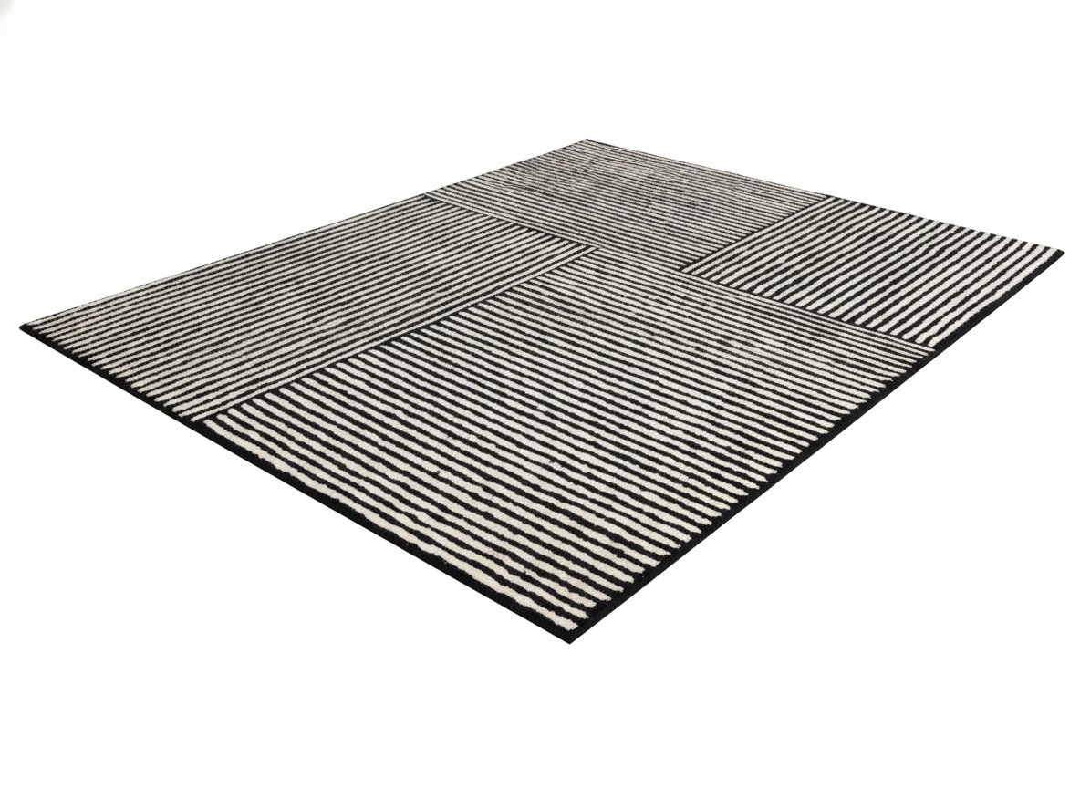 Monochrome Linear Block Rug