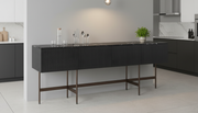 Nero Marquina Marble and Black Veneer Buffet