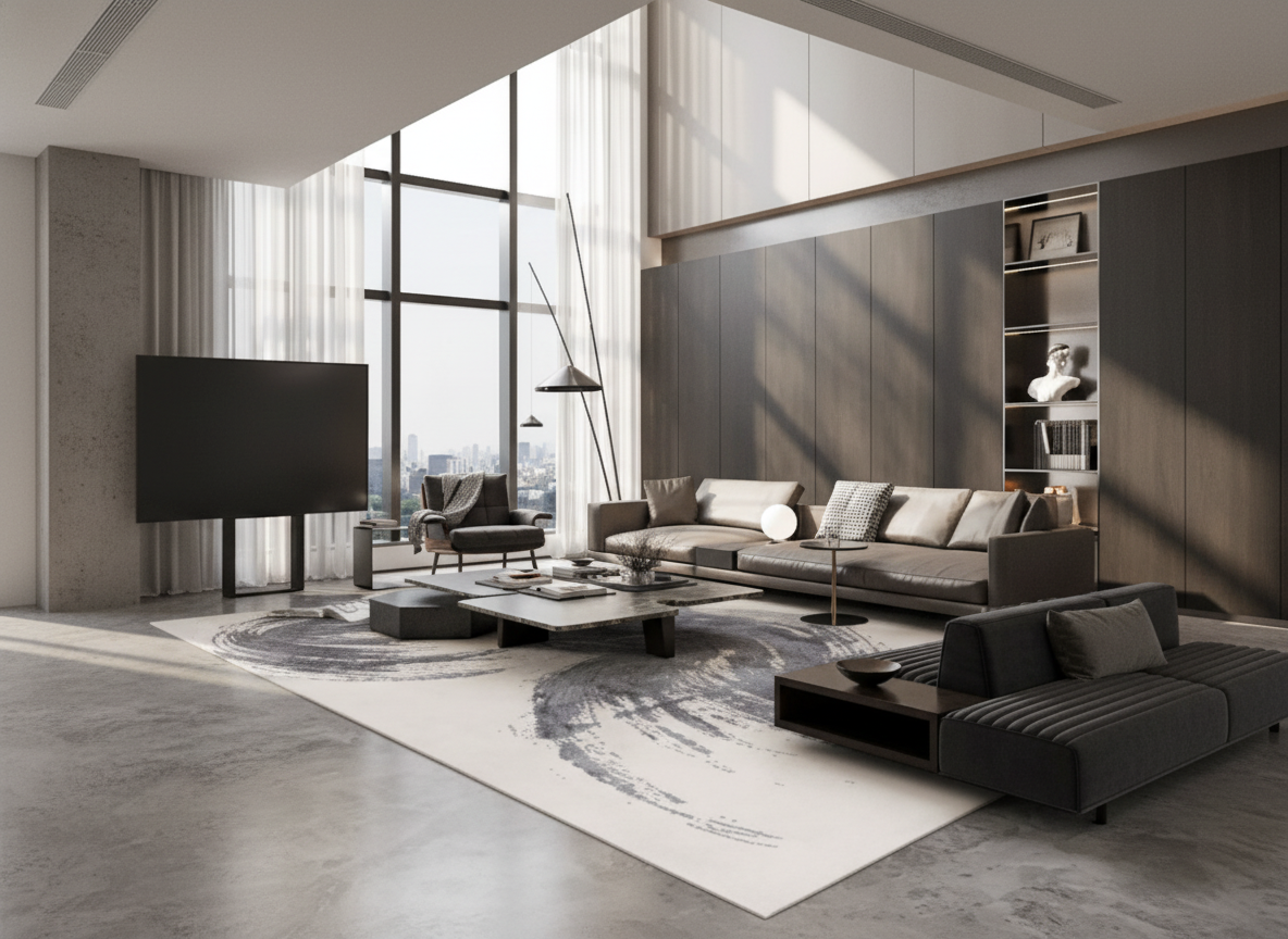 Calligraphy Brushstroke Modern Carpet