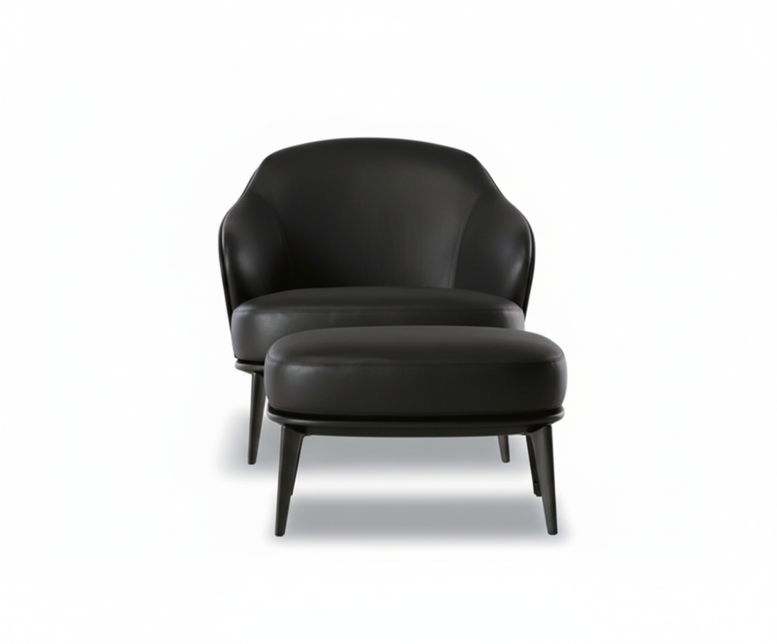 Kensington Leather Lounge Chair and Ottoman