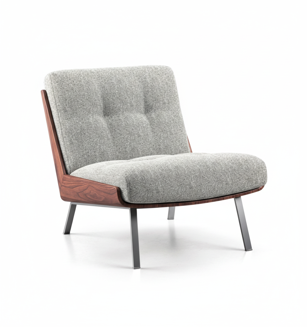 Kyler Mid-Century Modern Slipper Chair
