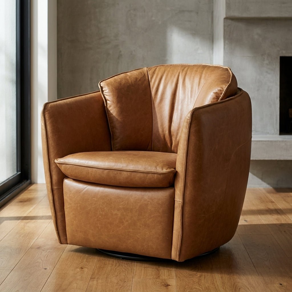 Sterling Leather Swivel Chair - Altera