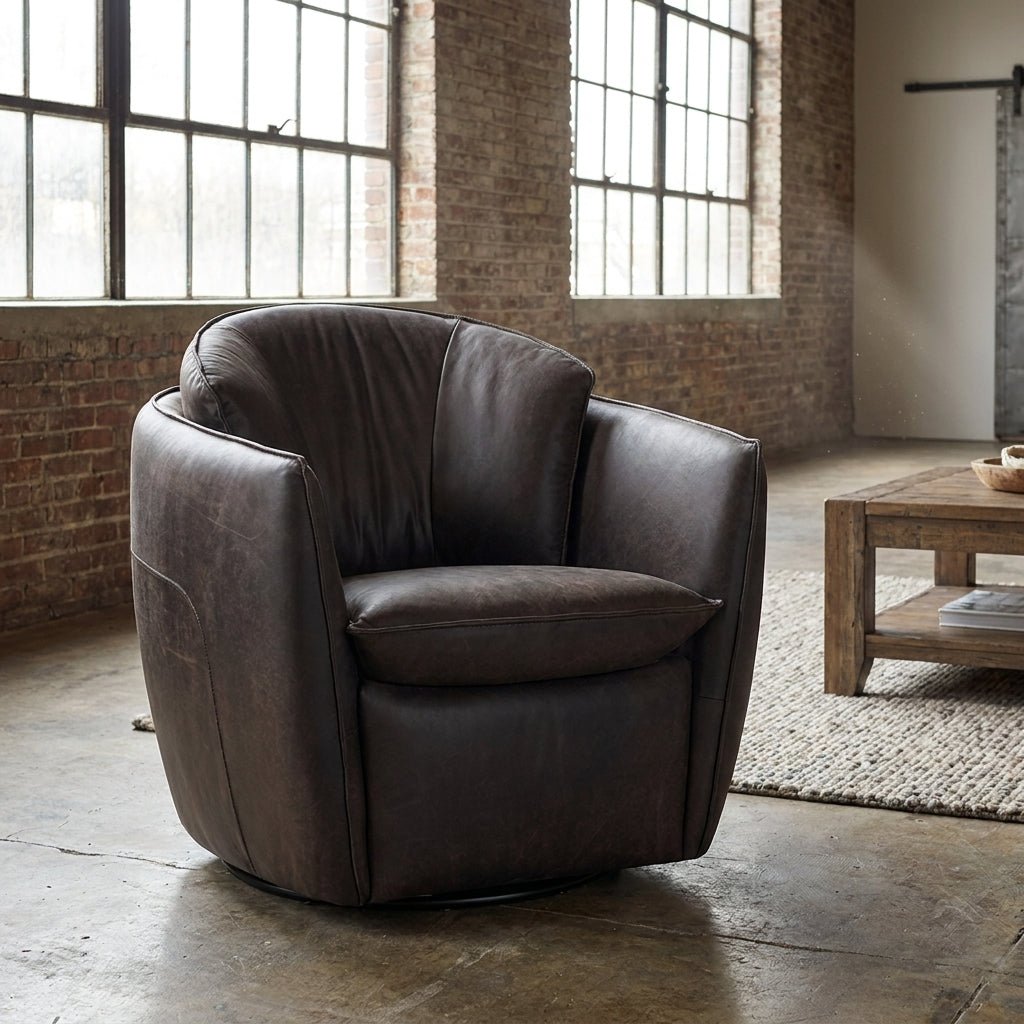 Sterling Leather Swivel Chair - Altera