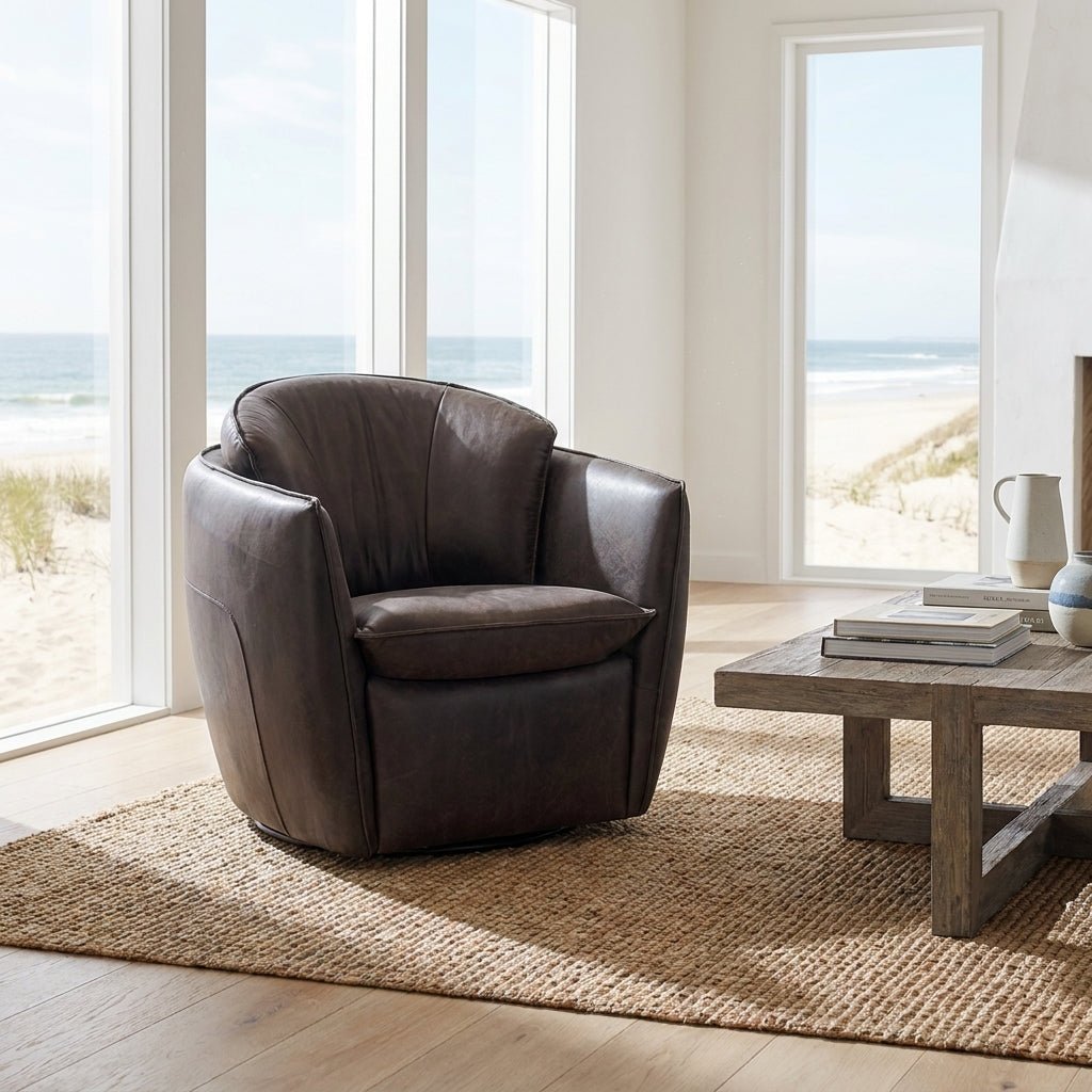 Sterling Leather Swivel Chair - Altera