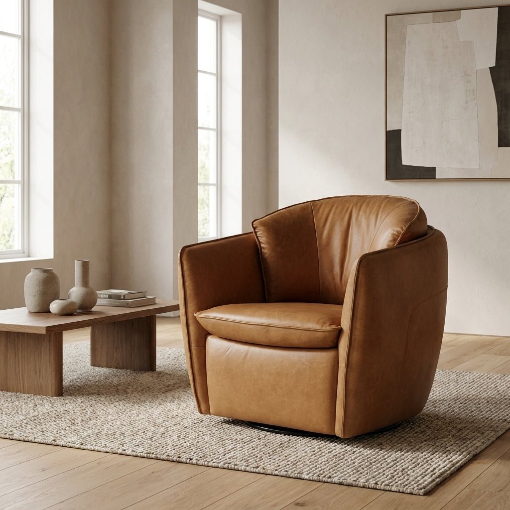 Sterling Leather Swivel Chair - Altera