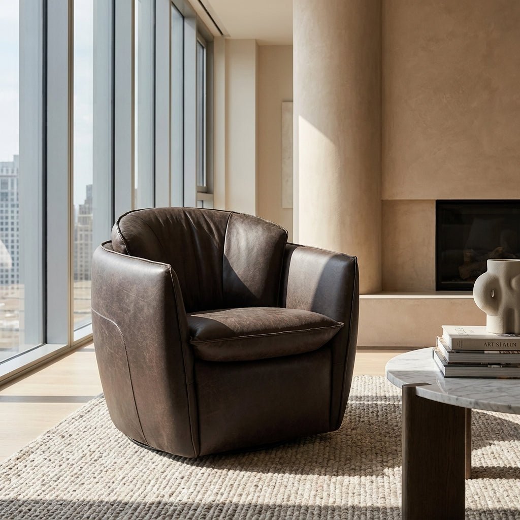 Sterling Leather Swivel Chair - Altera