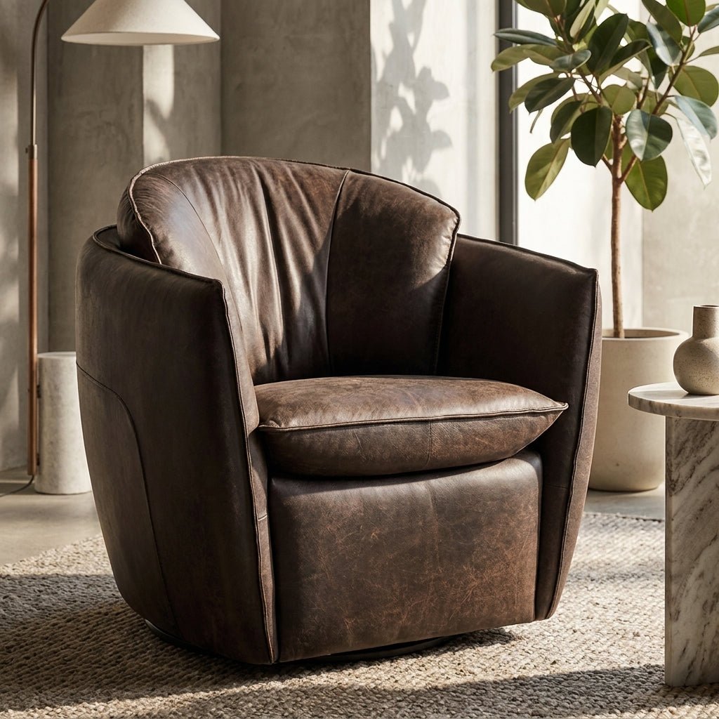 Sterling Leather Swivel Chair - Altera