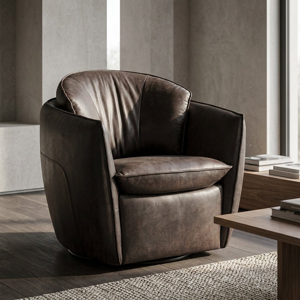 Sterling Leather Swivel Chair - Altera