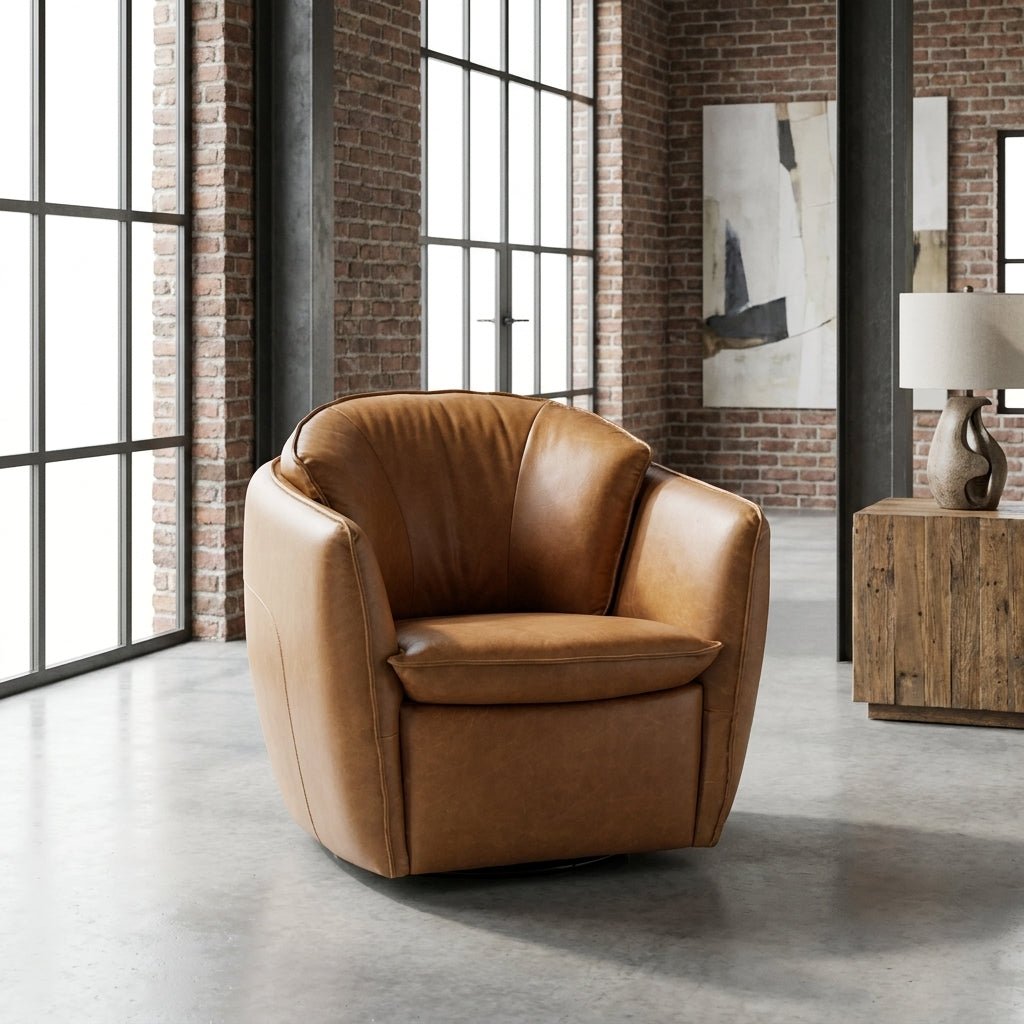 Sterling Leather Swivel Chair - Altera