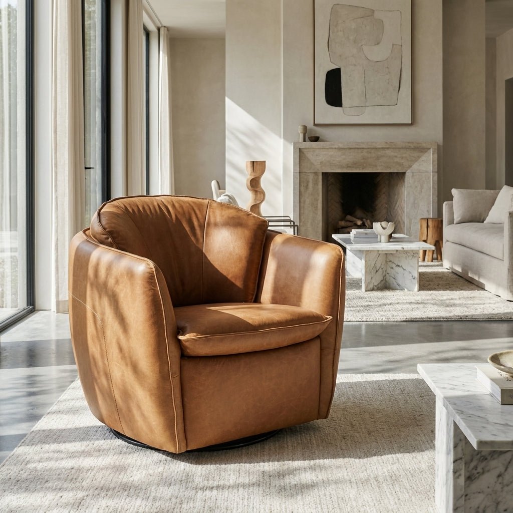 Sterling Leather Swivel Chair - Altera