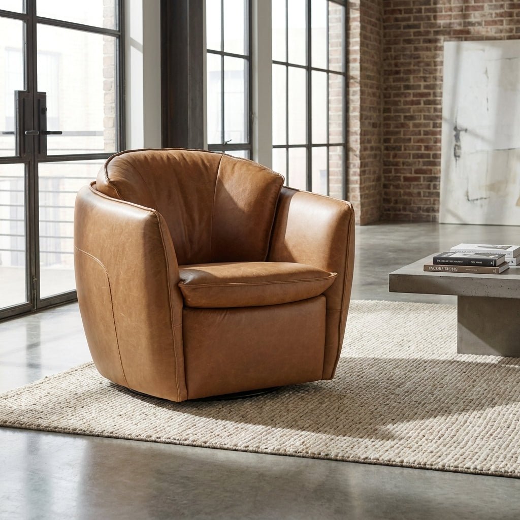 Sterling Leather Swivel Chair - Altera