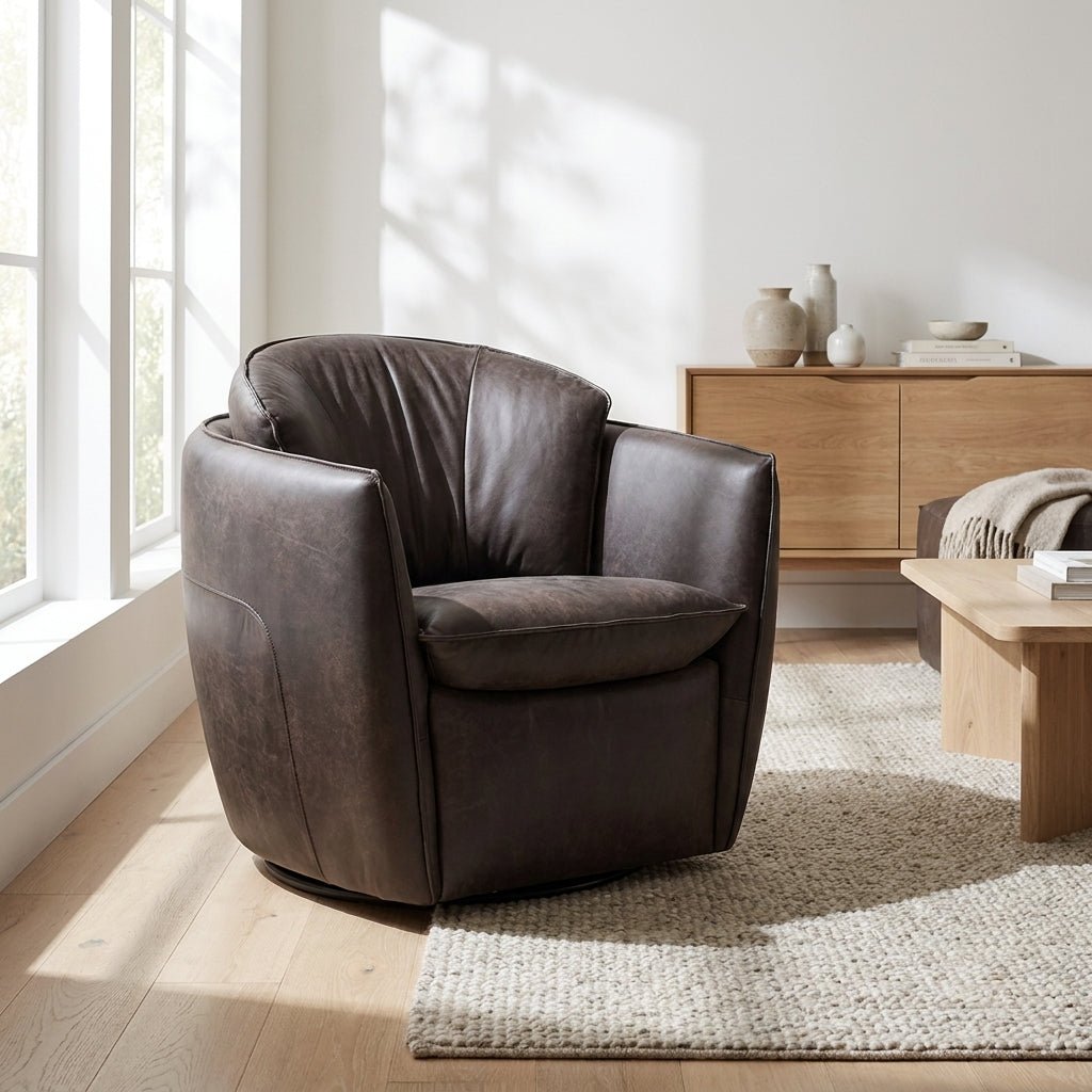 Sterling Leather Swivel Chair - Altera