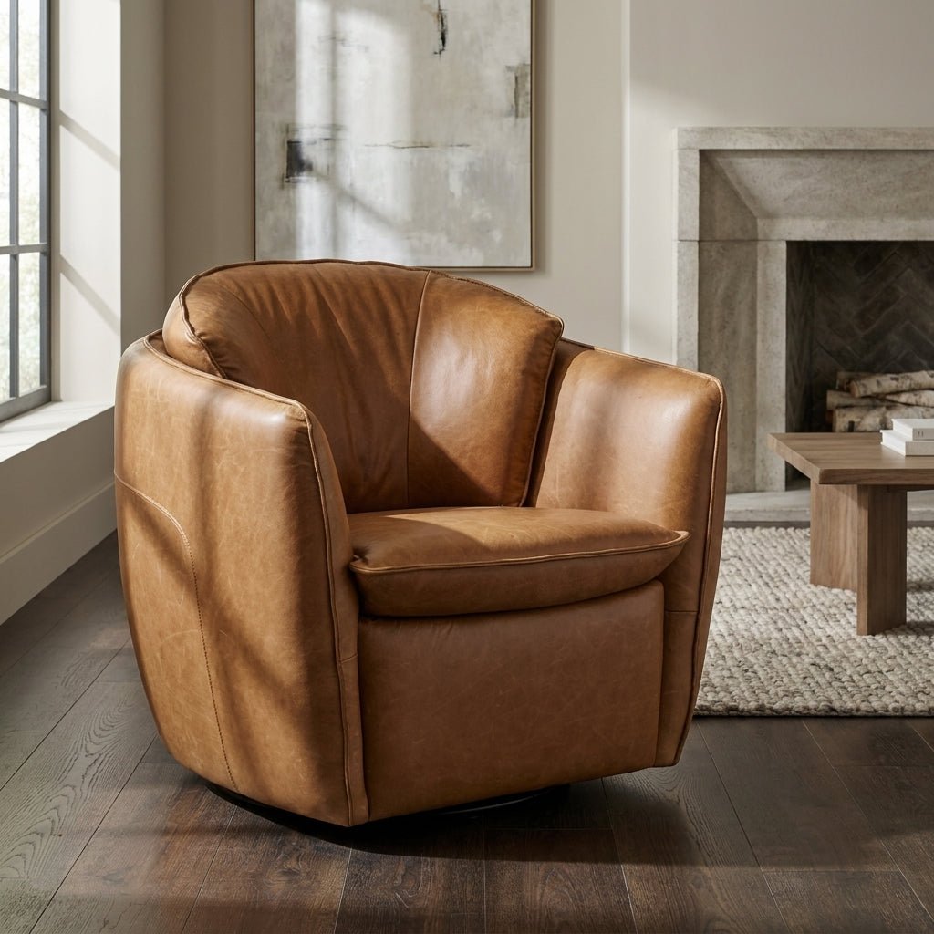 Sterling Leather Swivel Chair - Altera