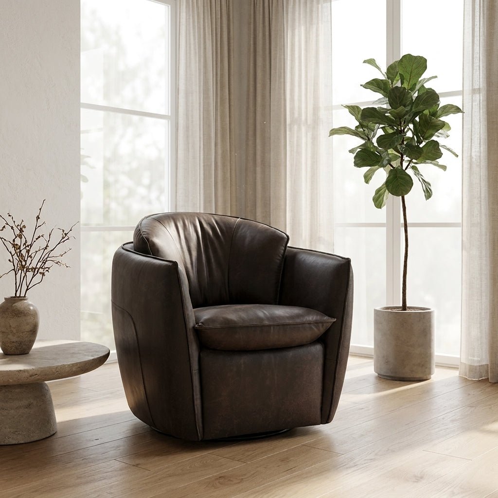 Sterling Leather Swivel Chair - Altera