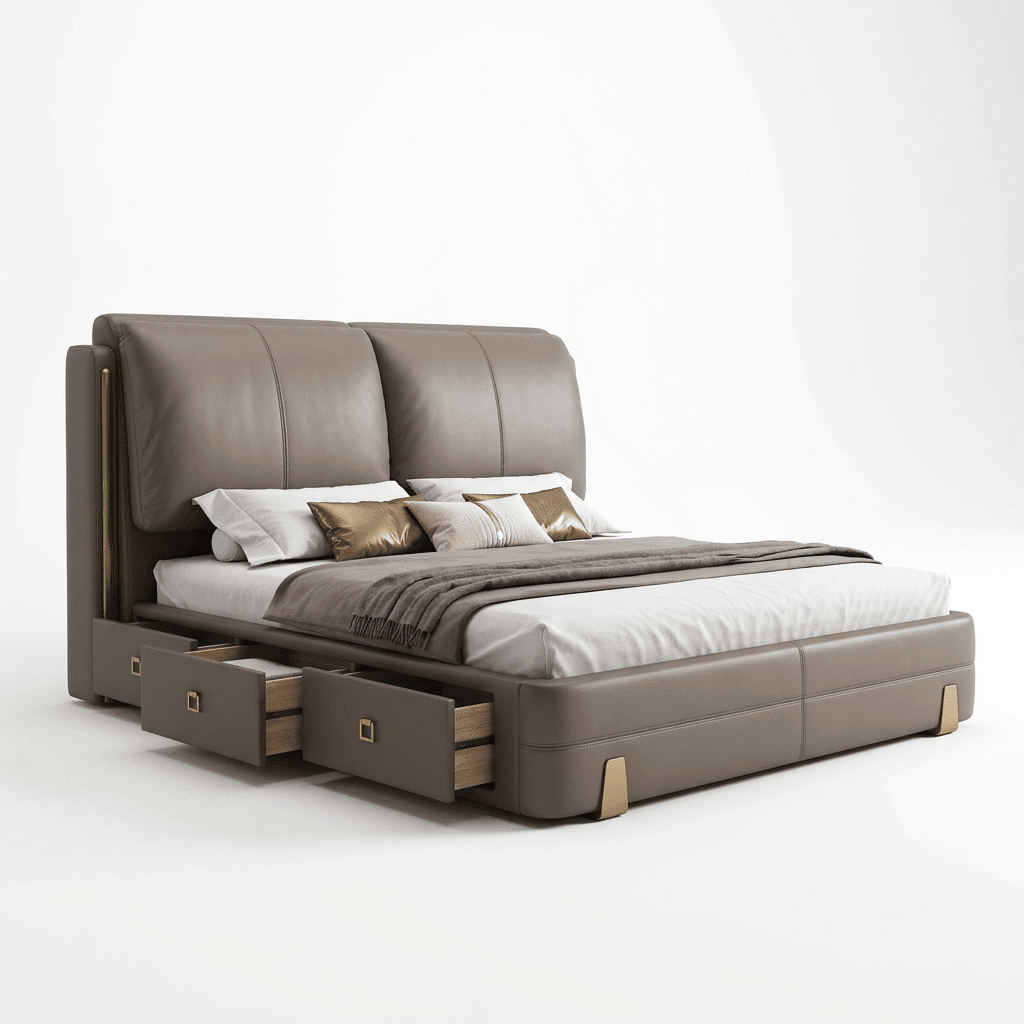 Sterling Luxury Upholstered Storage Bed with Hydraulic Lift and Side Drawers - Altera