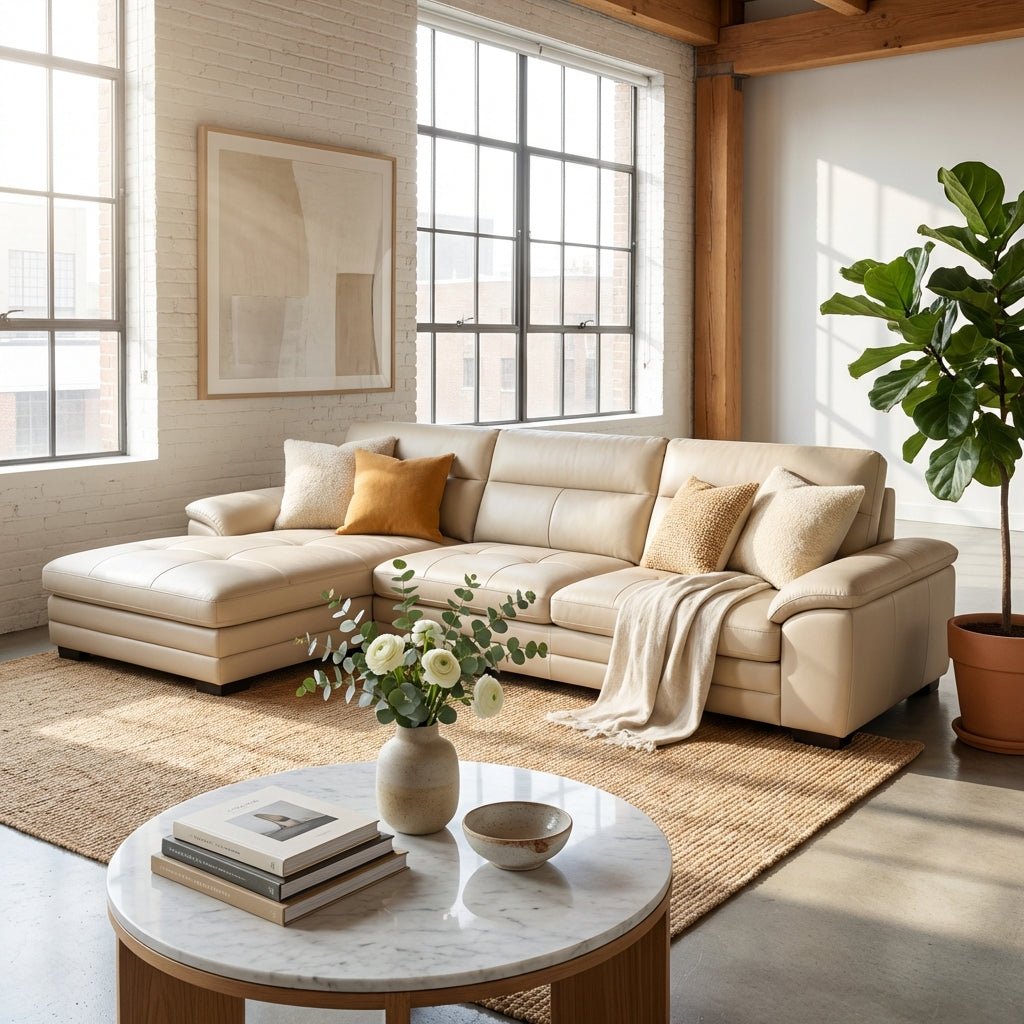 The Cressida L - Shaped Sectional Leather Sofa - Altera