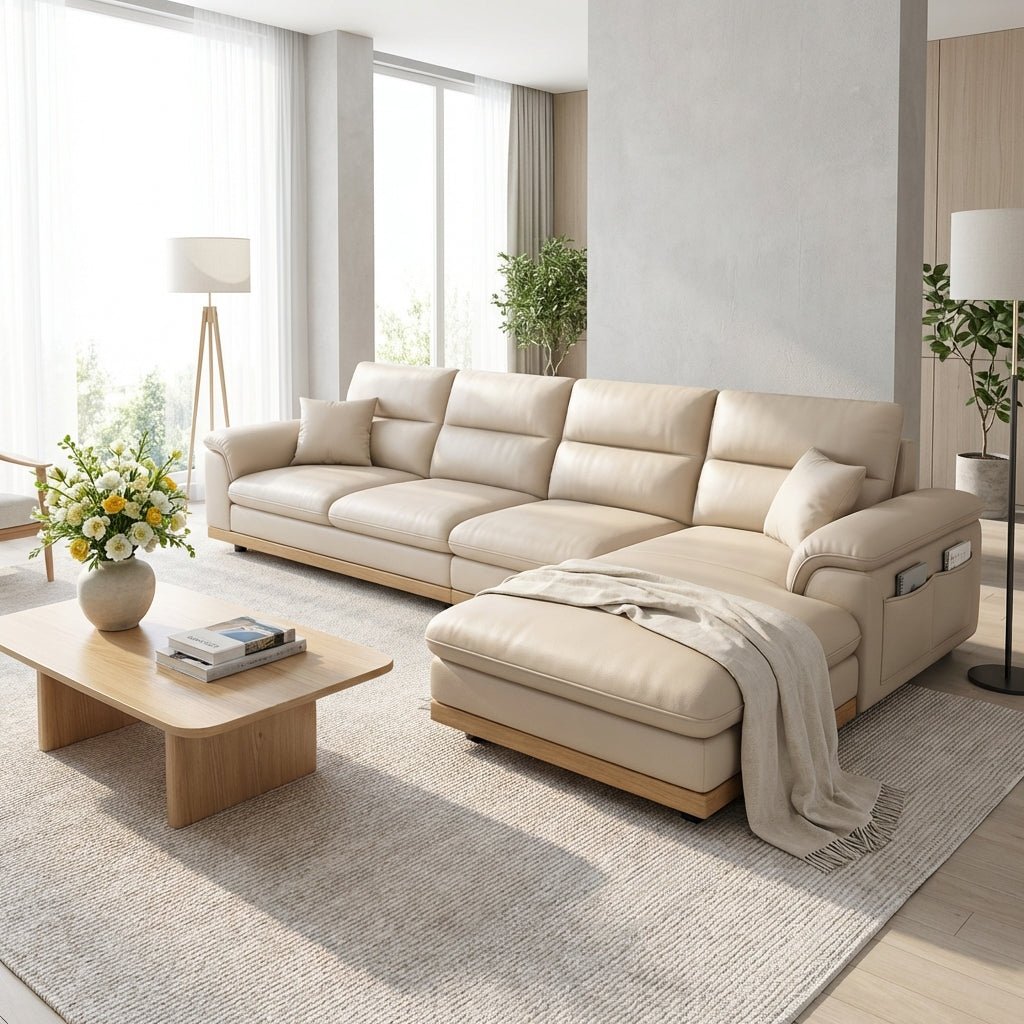 The Cressida L - Shaped Sectional Leather Sofa - Altera