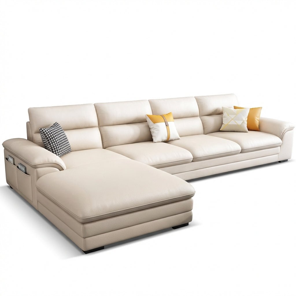 The Cressida L - Shaped Sectional Leather Sofa - Altera