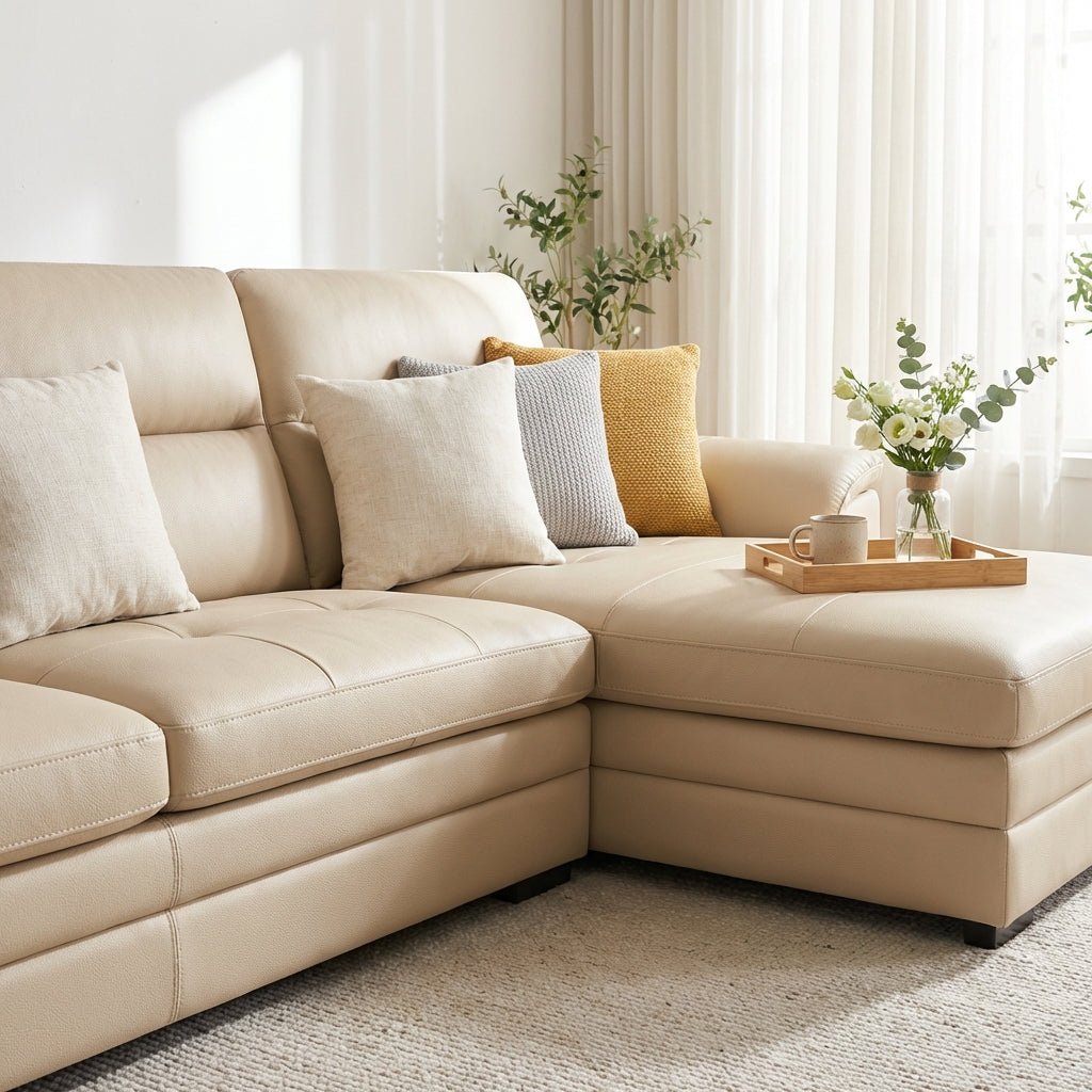 The Cressida L - Shaped Sectional Leather Sofa - Altera