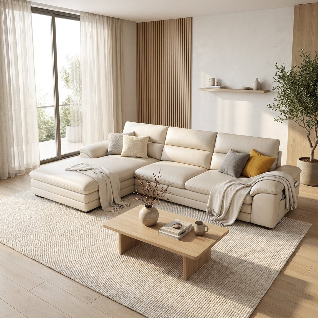 The Cressida L - Shaped Sectional Leather Sofa - Altera