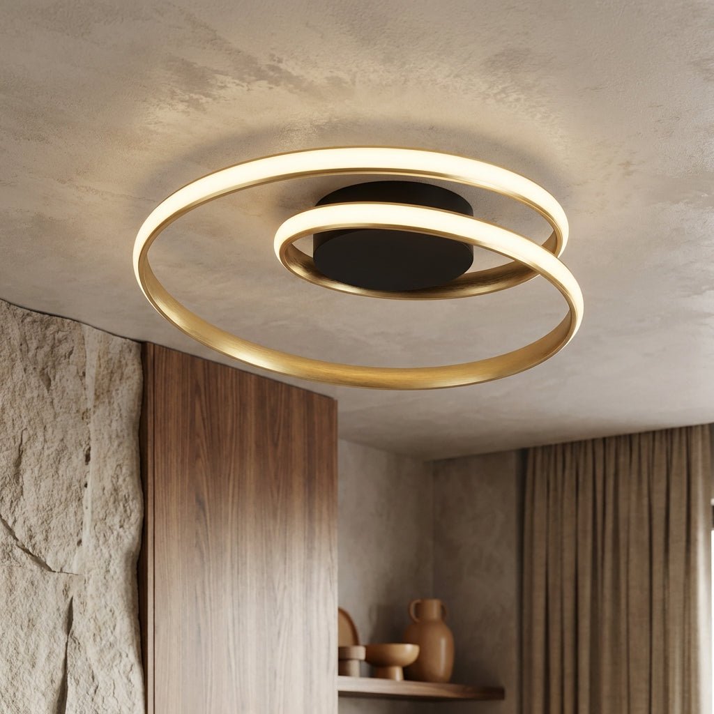 The Haag Spiral Ceiling Light Gold