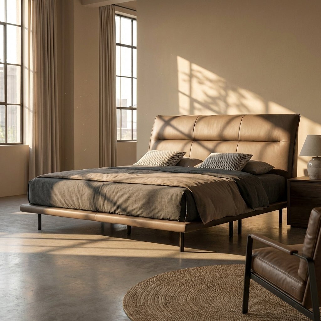 The Hudson Leather King Bed - Altera