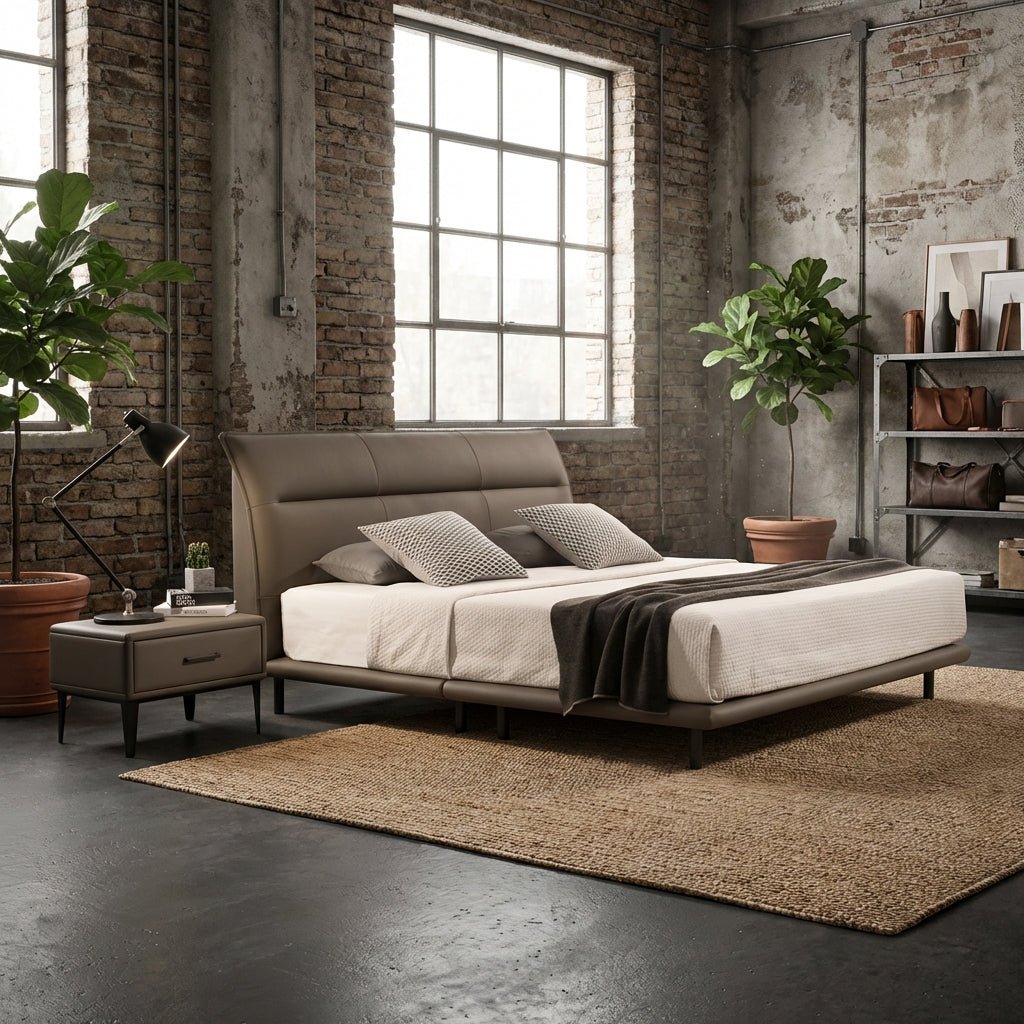 The Hudson Leather King Bed - Altera
