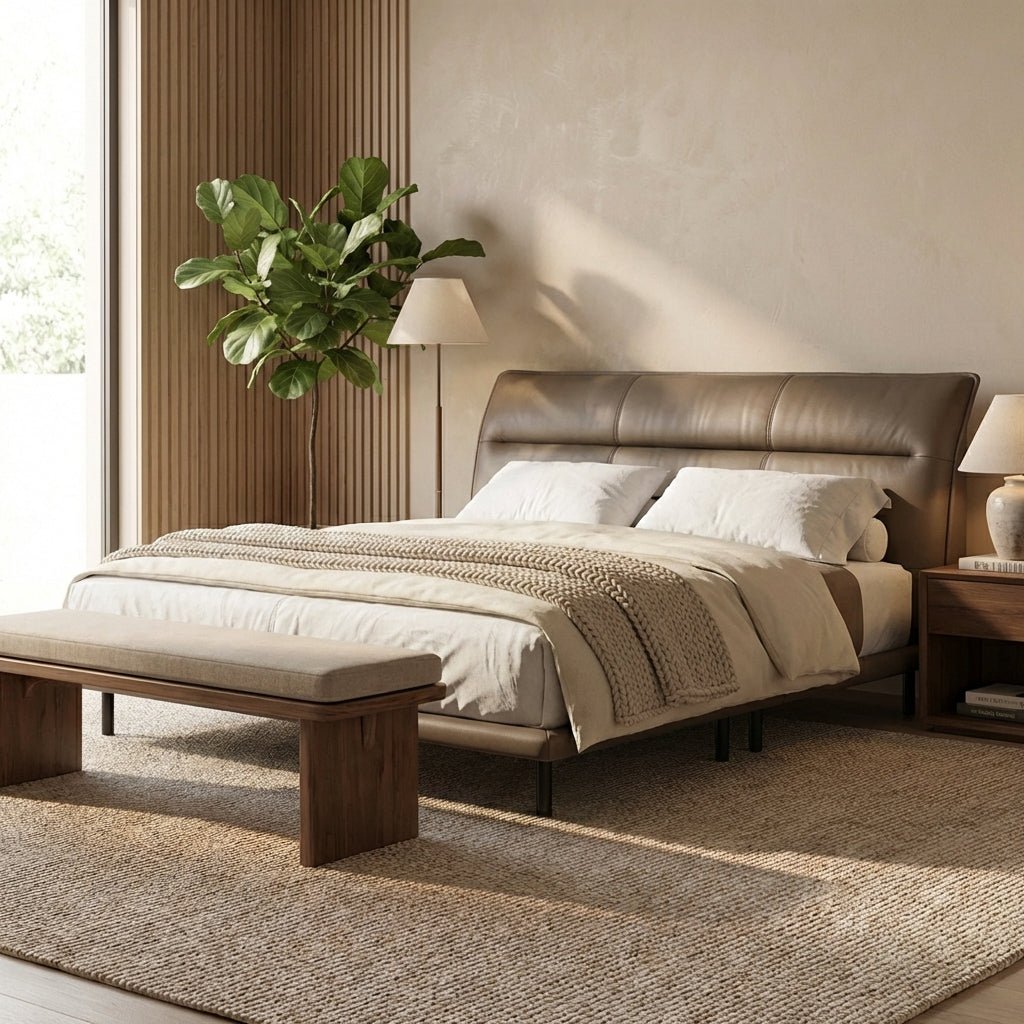 The Hudson Leather King Bed - Altera