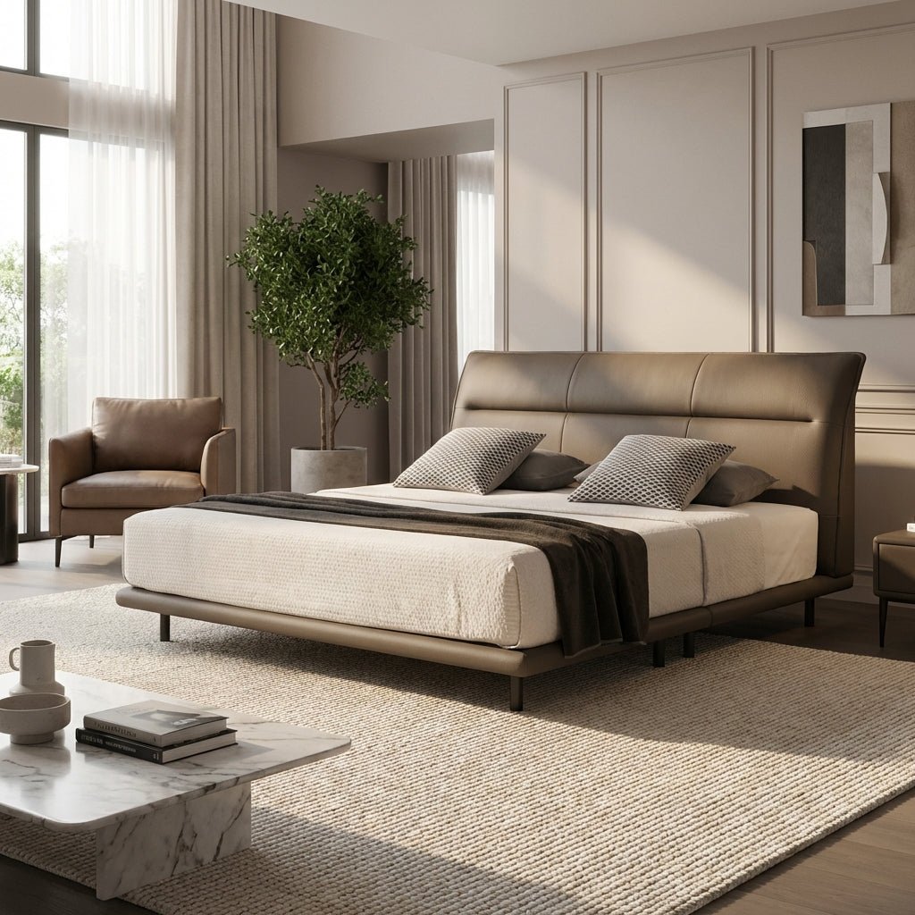 The Hudson Leather King Bed - Altera