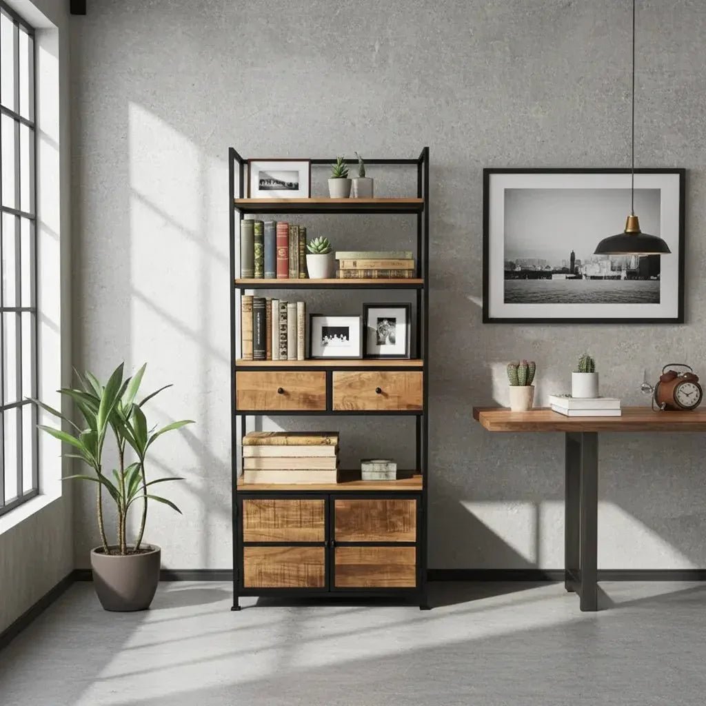 The Kanpur Industrial - Style Bookcase - Altera