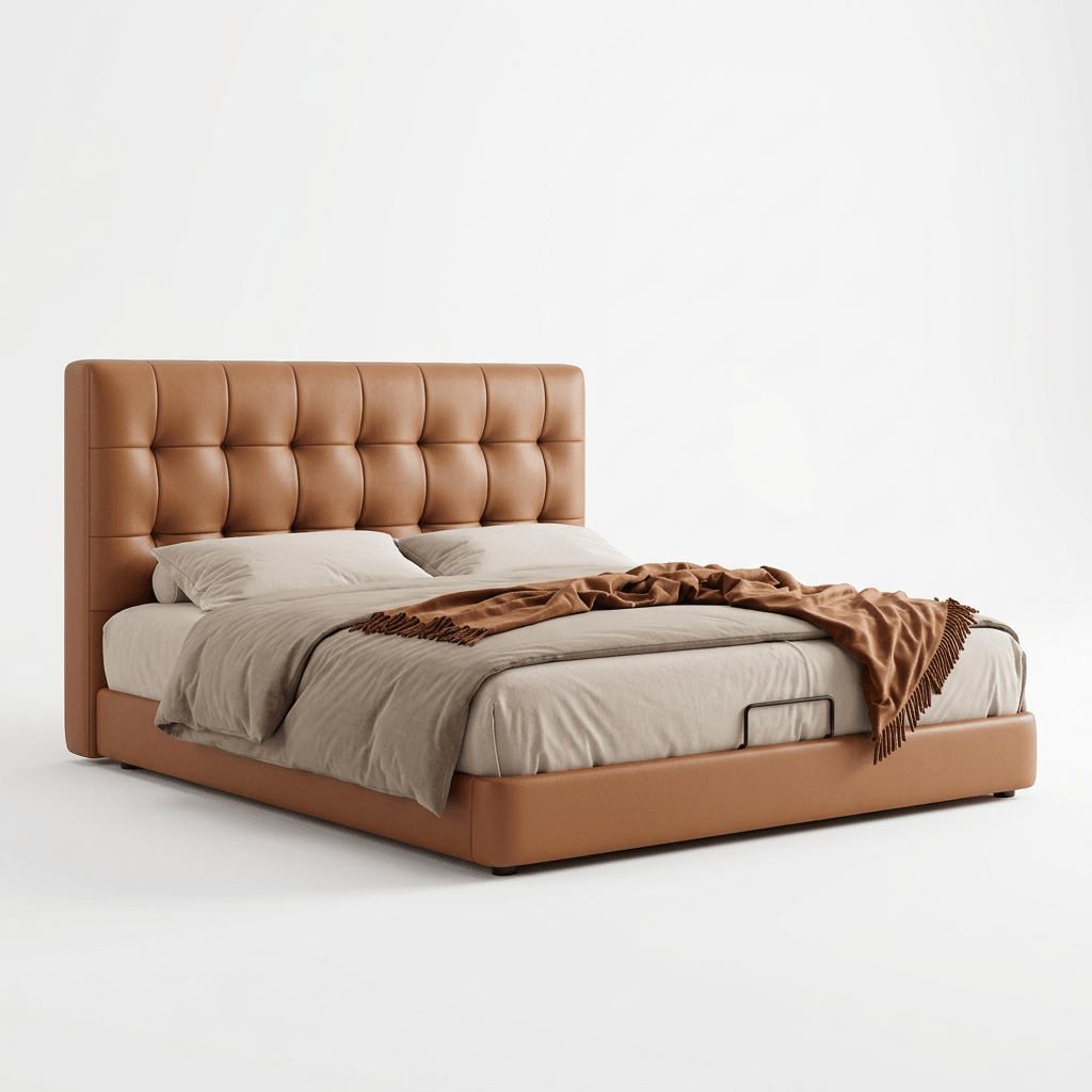 The Leo Contemporary Eco - Leather Platform Bed - Altera